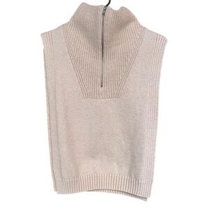 Cream Knit Turtleneck Collar